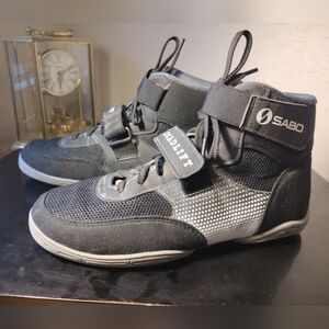SABO Size 39 (USW 8.5 USM 6) Deadlift Weight Lifting Shoes. Made in Russia. B&W